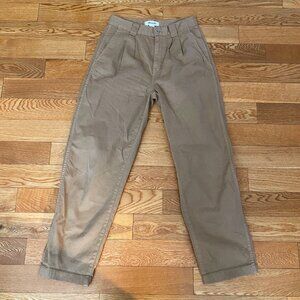Madewell Garment-Dyed Tapered Chino Khaki Pants High Rise Size 25